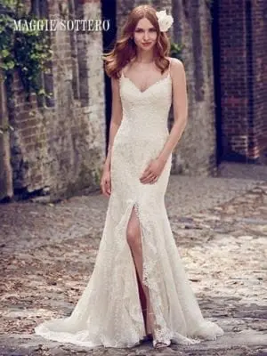 Maggie Sottero Calista 8MC485 spaghetti strap wedding dress
