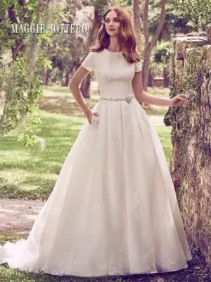 Maggie Sottero Dylan Marie 8MW483 Short Sleeve Wedding Dress