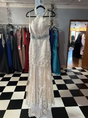 Tiffany 16150 prom Gown Ivy/nude