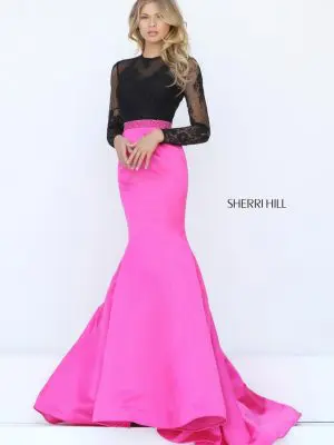 Sherry Hill 50916 Green Prom Gown