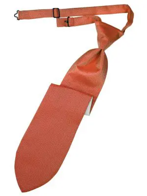Herringbone Persimmon Long Tie - MENS - HEPRSE - Pre-tied